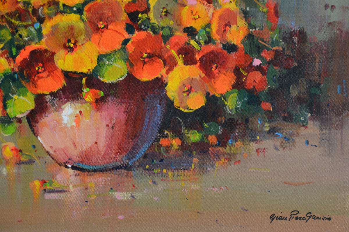 Gian-Piero Garizio - Colourful Still Life Flowers 50x40cm