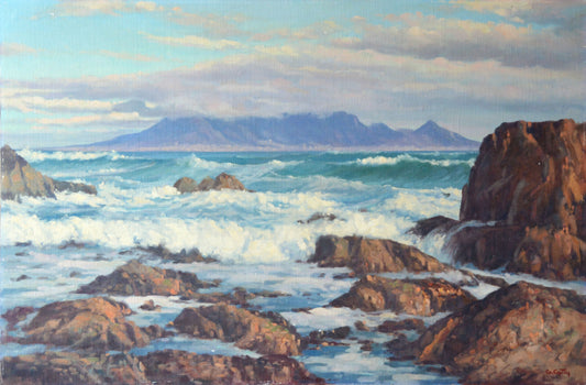 Giuseppe Catty - Large Table Mountain Seascape, 90x60cm