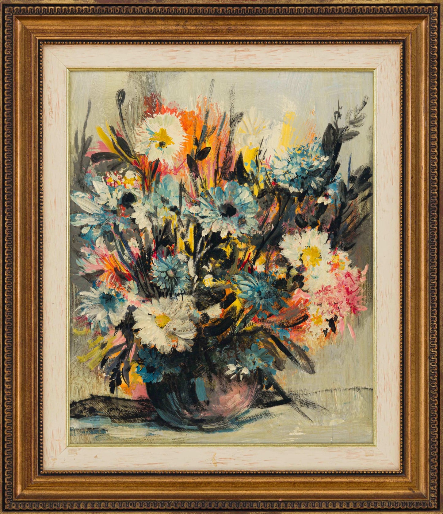 Jan Dingemans - Beautiful Still Life Flowers, 50x40cm