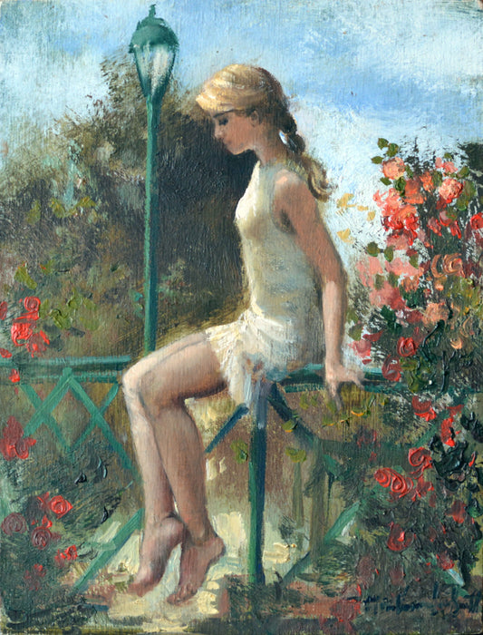 Mari Vermeulen-Breedt - Young Lady among Roses 33x25