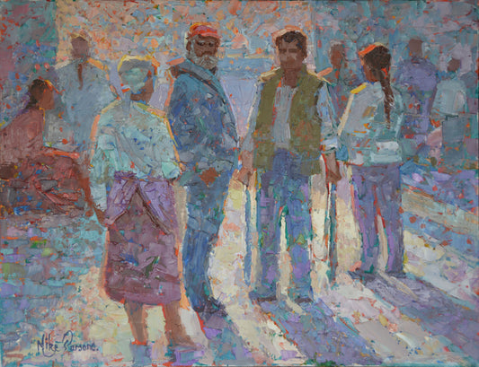 Mike Parsons - Gathered Crowd, 75x50cm