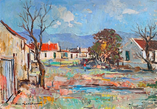 Don James Madge - Beautiful Colourful Cape Karoo Town Scene, 50x35cm