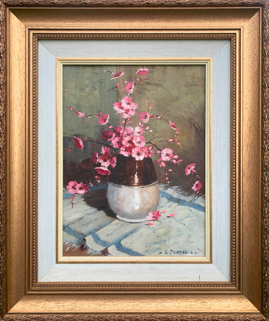 Hennie Griesel - Gorgeous Pink Blossom Still Life, 40x30cm