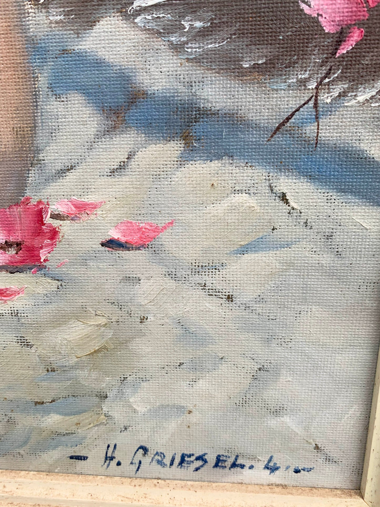 Hennie Griesel - Gorgeous Pink Blossom Still Life, 40x30cm