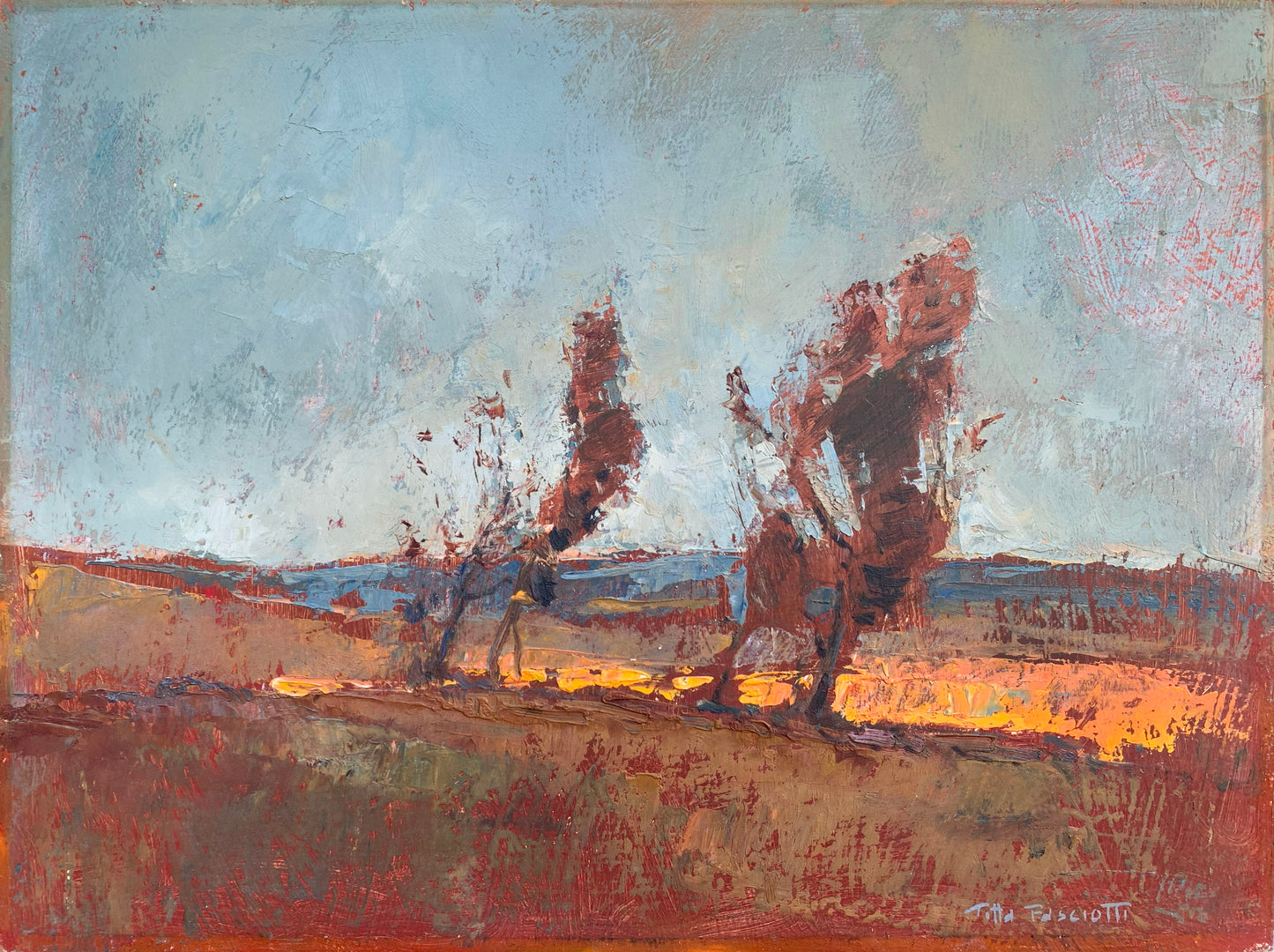 Titta Fasciotti - Burning Abstract Landscape, 40x30cm