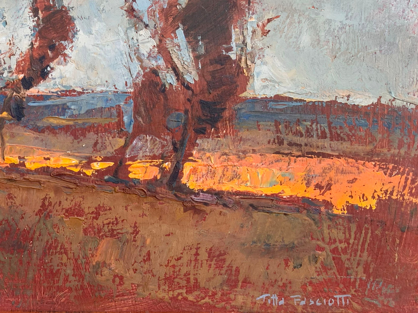 Titta Fasciotti - Burning Abstract Landscape, 40x30cm