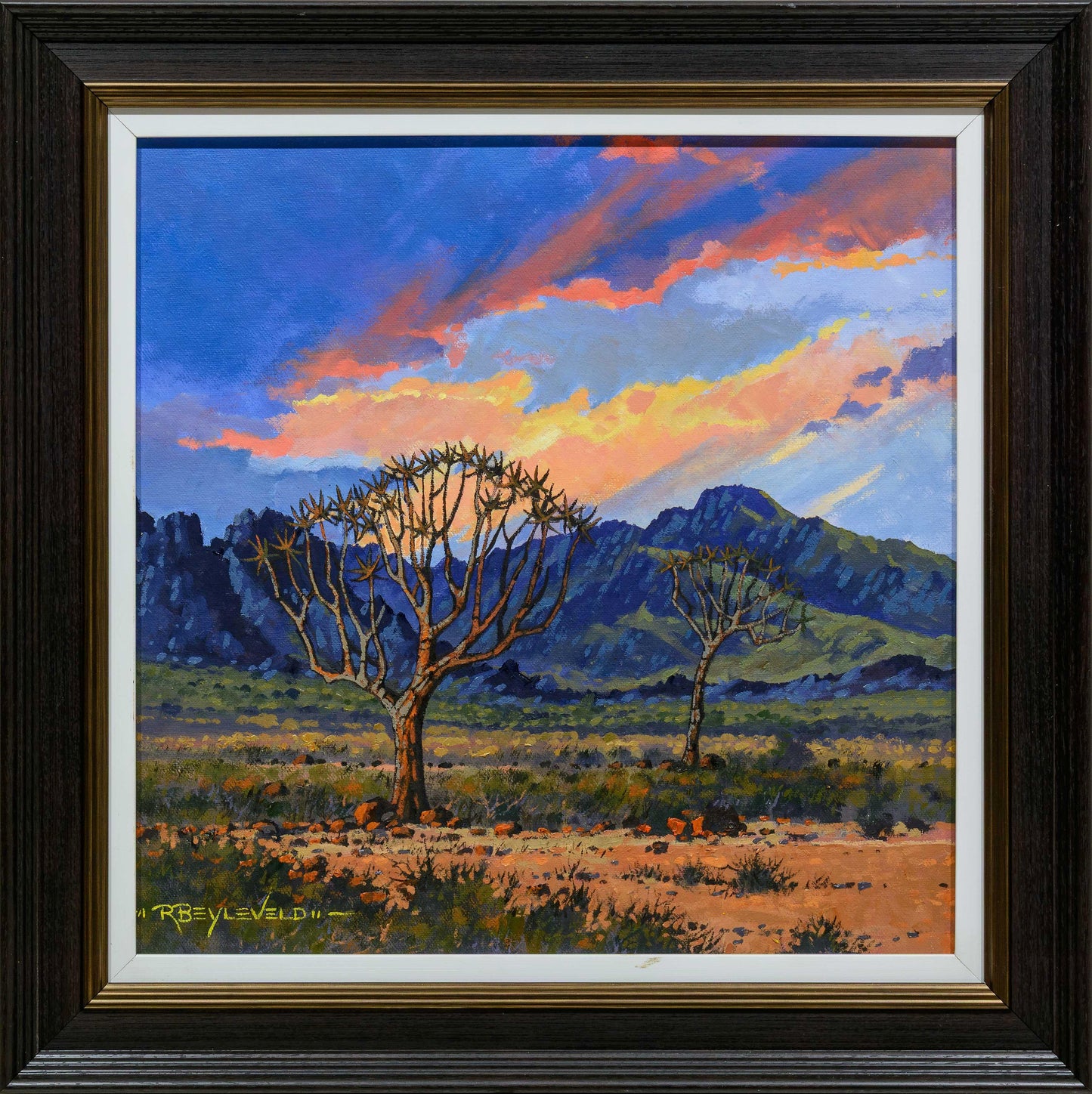 Richard Beyleveld - Quiver Trees in a Landscape, 40x40cm