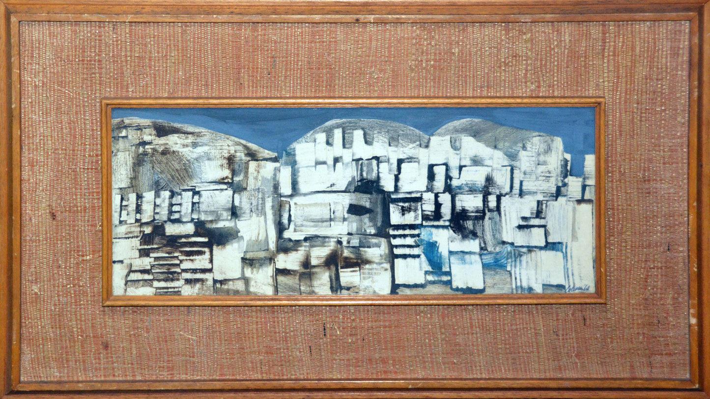 Trevor Coleman - Lost City, acrylic and mixed media, 48x20cm