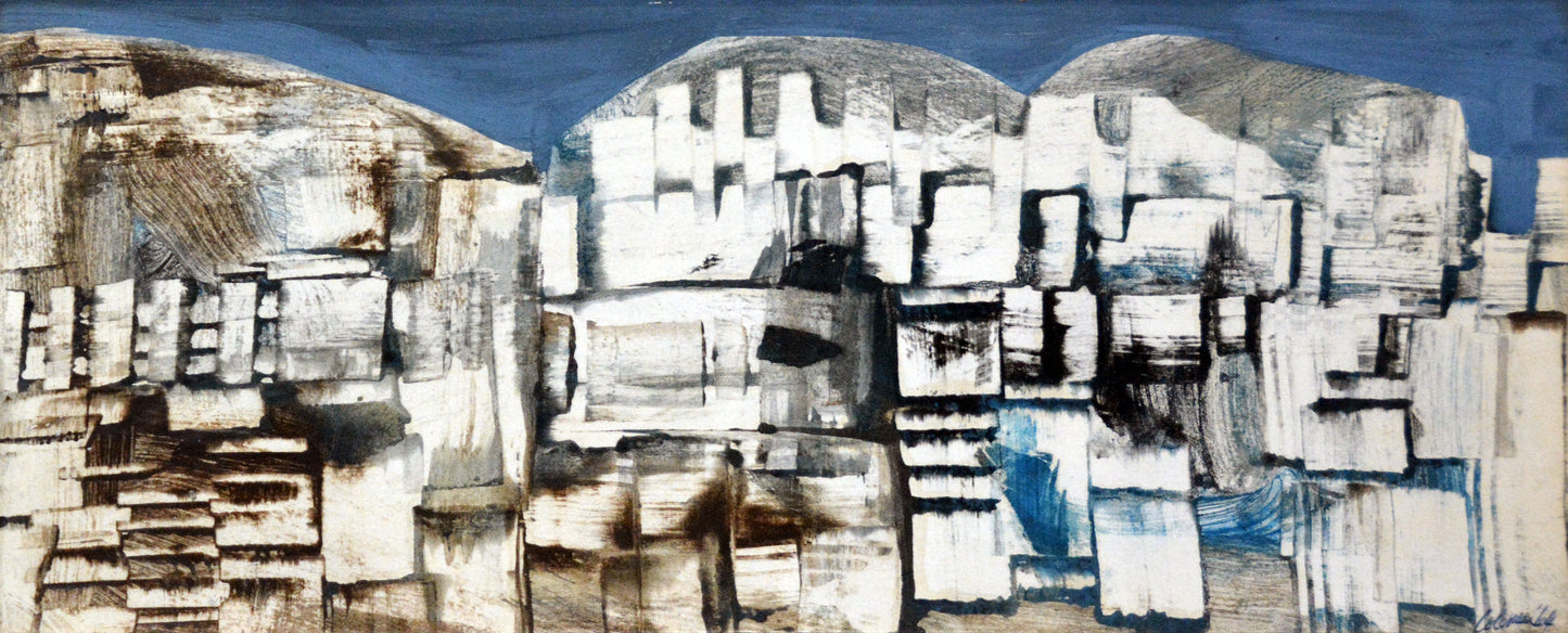 Trevor Coleman - Lost City, acrylic and mixed media, 48x20cm