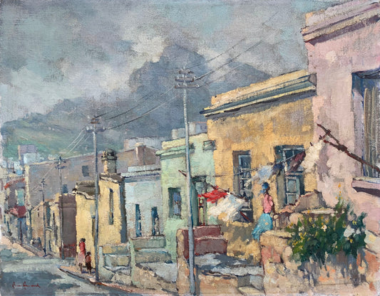 Bruce Hancock - BoKaap Street Scene, Cape Town, 46x36cm