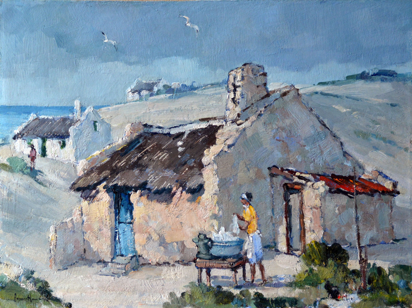 Bruce Hancock - Lovely Fishing Village Scene, 40x30