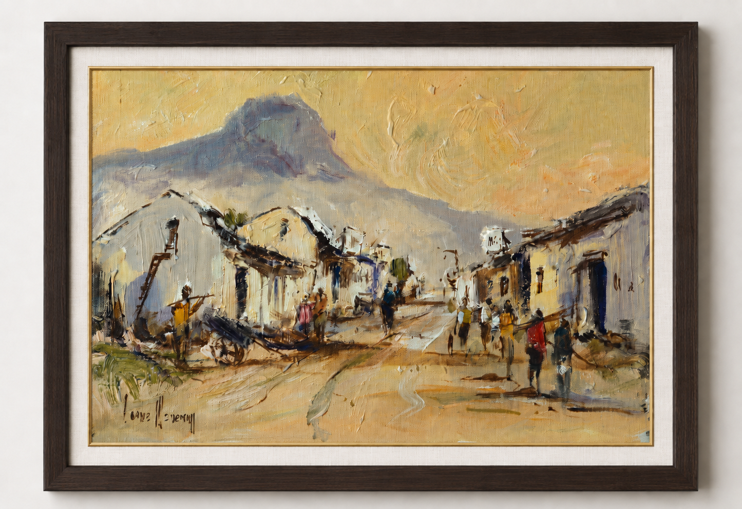 Corne Weideman - Old Cape Malay Quarters Scene, 45 x 30 unframed