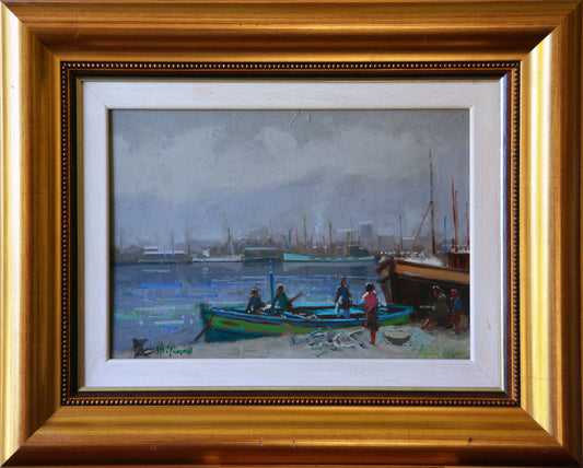 Mike Parsons - Dockyard scene, 50x35cm