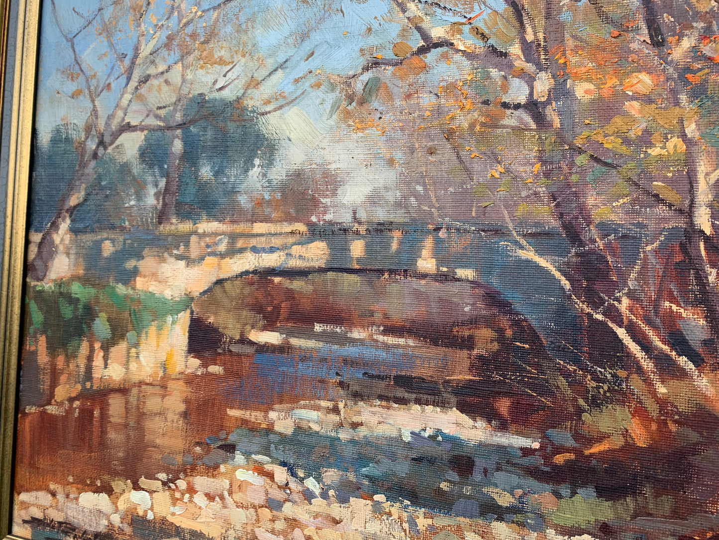 Dino Paravano - Bridge over rocky riverbed, 50x35cm