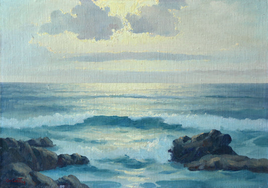 Giuseppe Catty - Sunset Seascape, 43x31cm