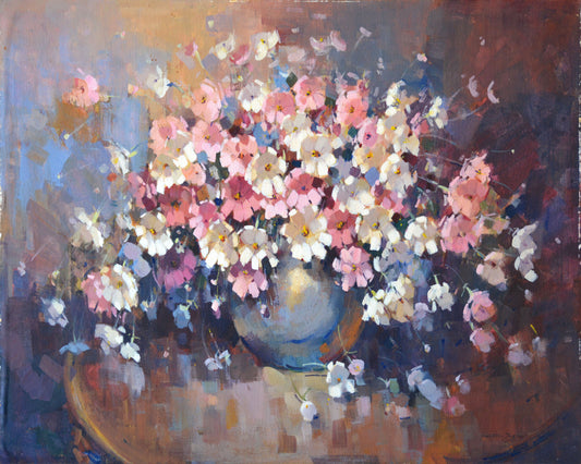 Gian-Piero Garizio - Pink and White Cosmos, 75x60cm
