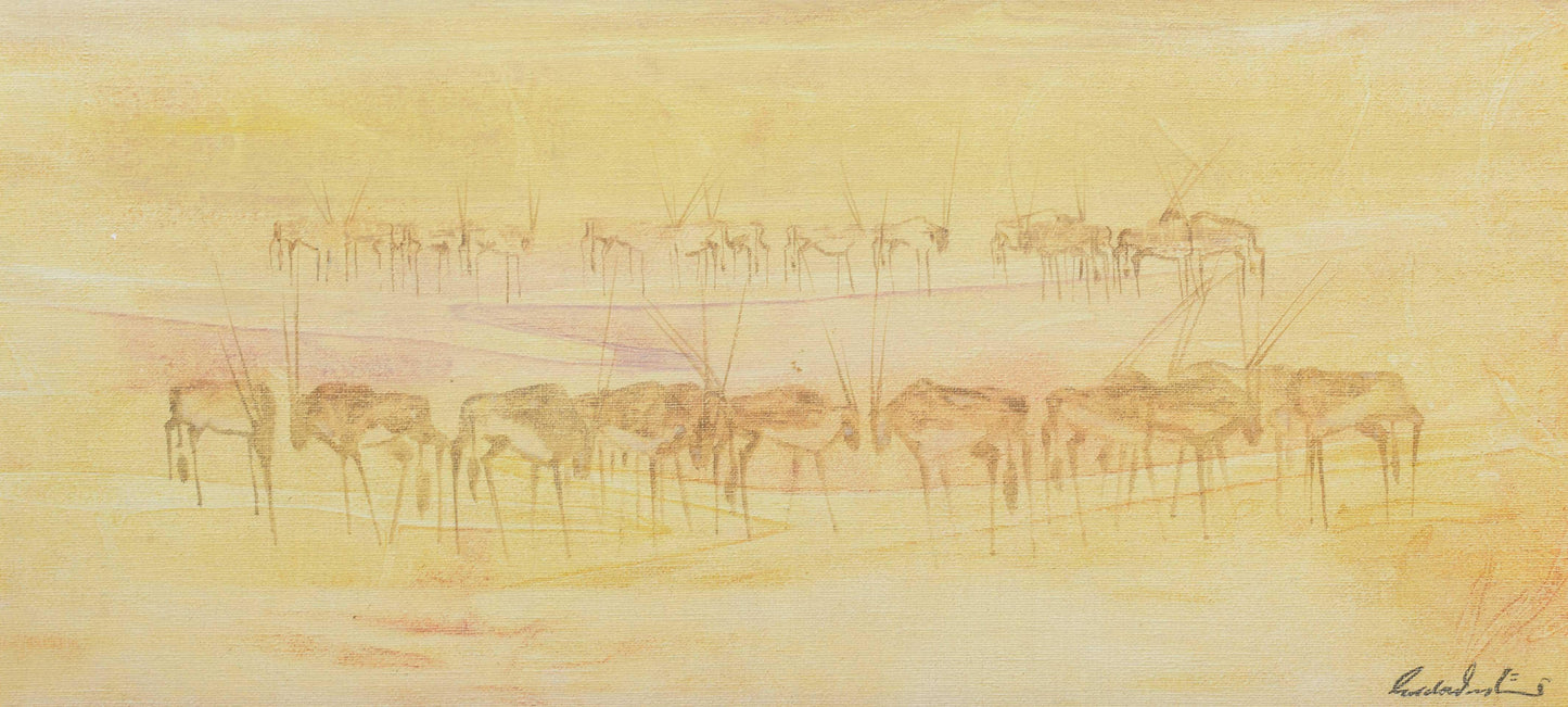Gordon Vorster - Abstract Wildlife Scene, 70x32cm