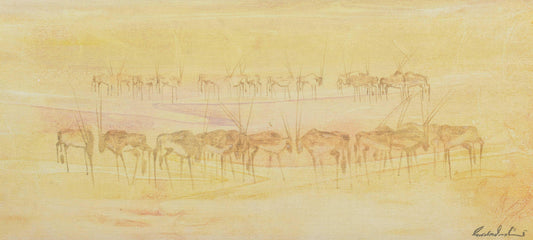 Gordon Vorster - Abstract Wildlife Scene, 70x32cm