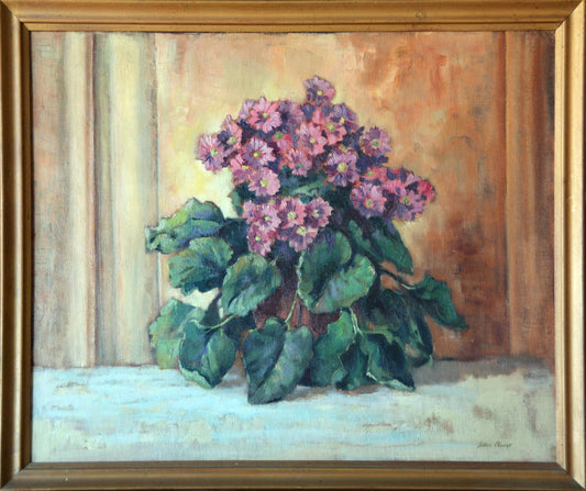 Johan Oldert - Pink Primroses Still Life, 75x60cm