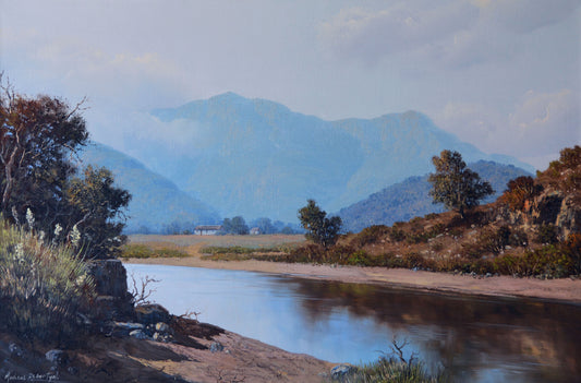 Michael Albertyn, Serene River Valley Scene, 90x60cm