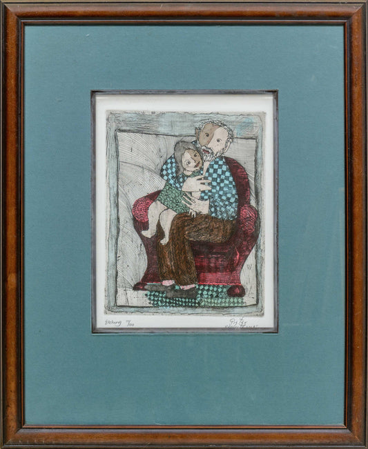 Pieter van der Westhuizen, Grandfather, Etching, 28x21cm