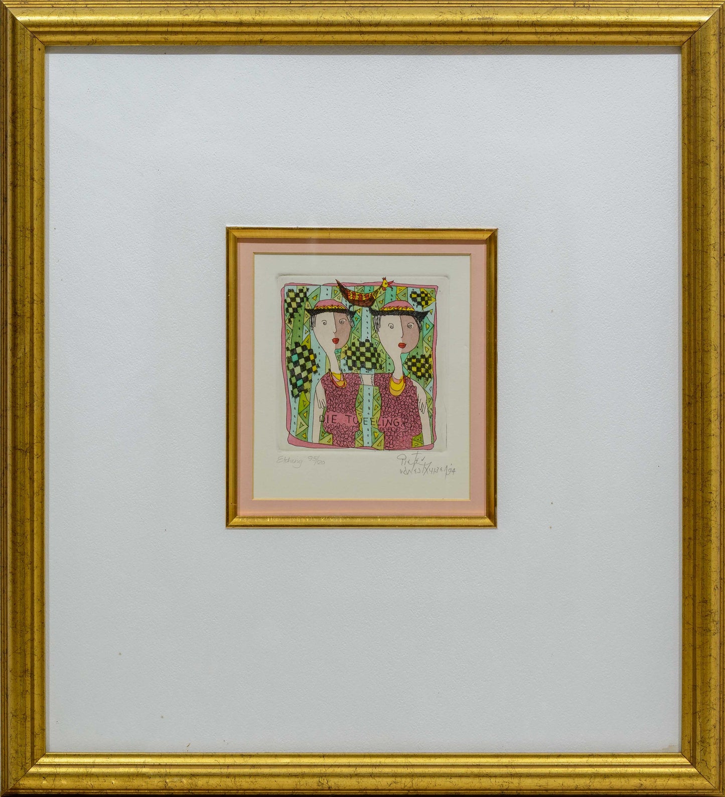 Pieter van der Westhuizen, Tweeling, Etching, 17x15cm