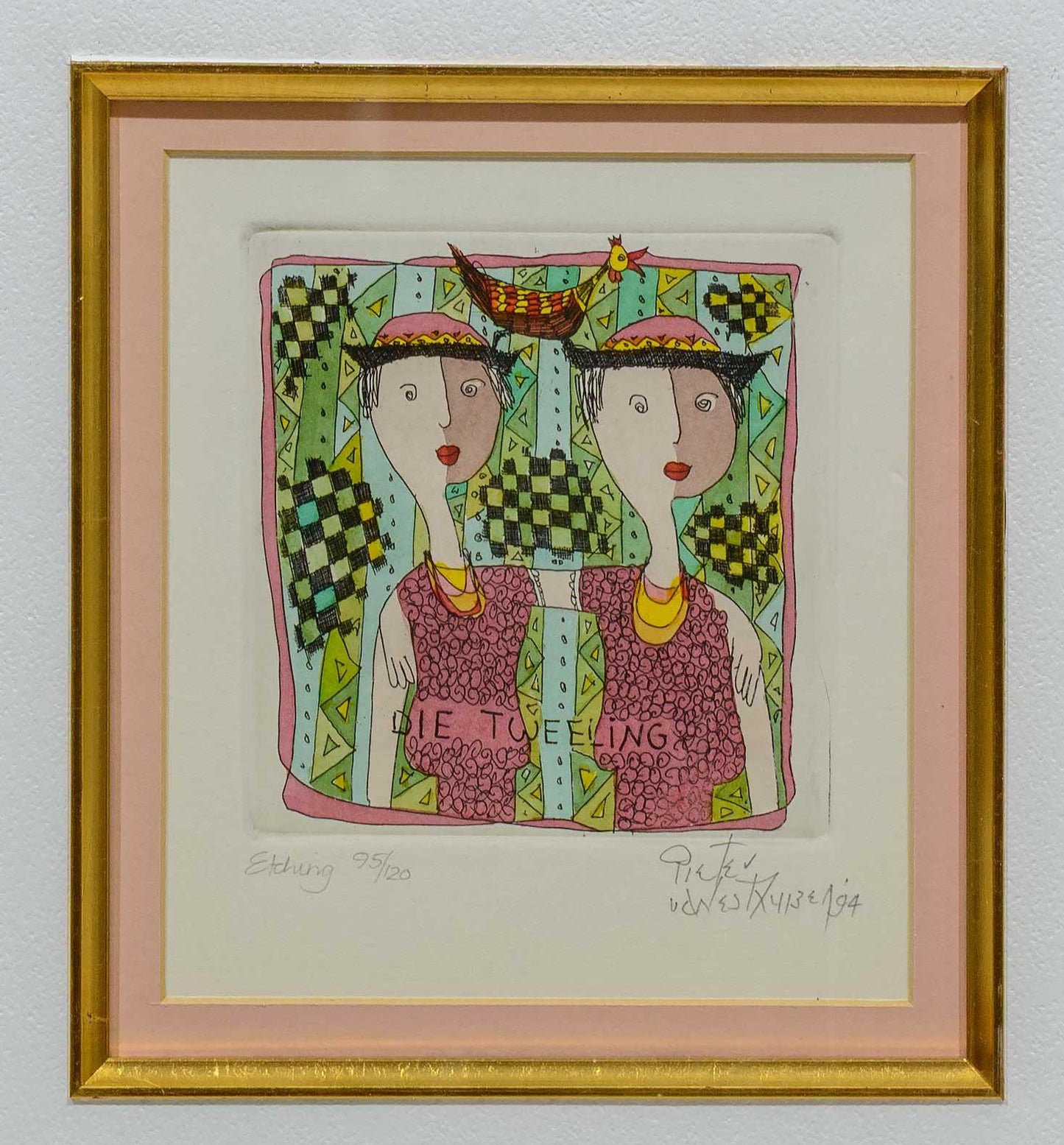 Pieter van der Westhuizen, Tweeling, Etching, 17x15cm