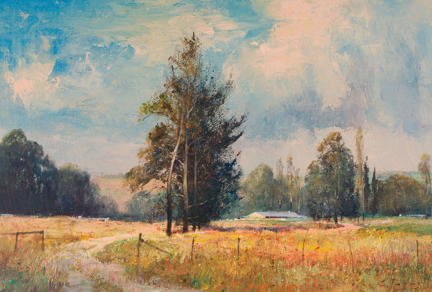 Chris Tugwell - Large colourful landscape, 90x60cm