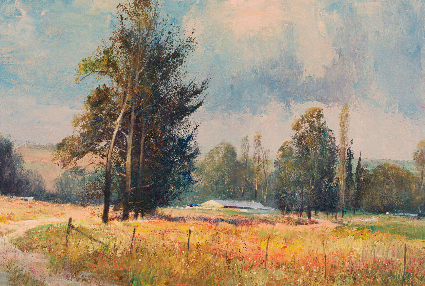 Chris Tugwell - Large colourful landscape, 90x60cm